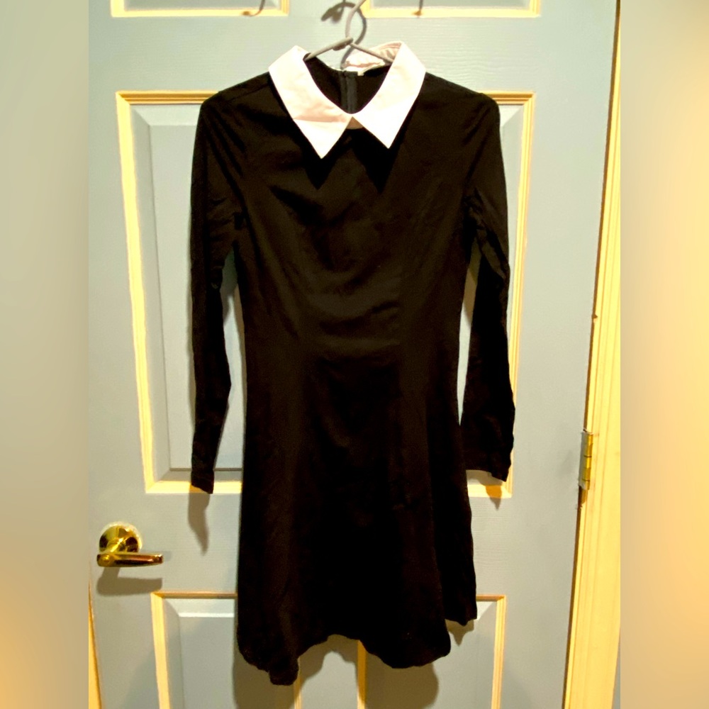 Black dress with white collar